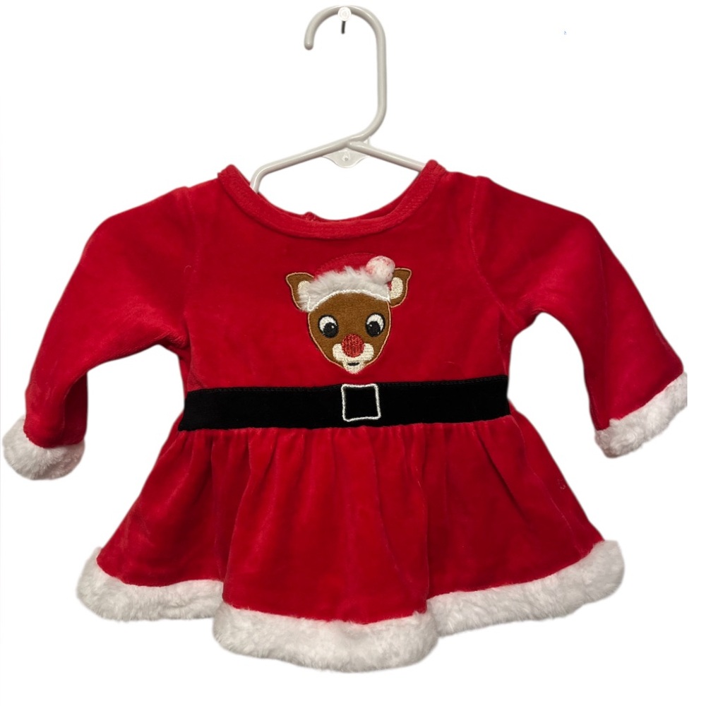 RUDOLPH Red-Nose Reindeer Infant Holiday Dress Sz:3/Months